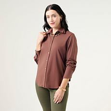 Wynne Collection Cotton Span Shirt with Cuff Detail