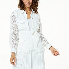 WynneCollection Belted Lace Jacket