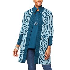 WynneCollection Double Knit Jacquard Slub Coatigan
