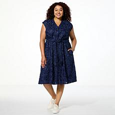 WynneCollection Novelty Clip Jacquard Sleeveless Dress
