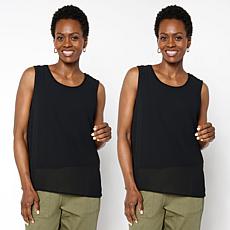 WynneLayers Chiffon and Rayon-Spandex Knit 2-pack Tank Set