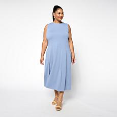 WynneLayers Cotton Spandex Sleeveless Midi Dress