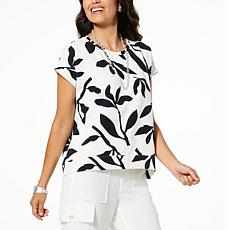 WynneLayers Drapey Twill Cap Sleeve Tee