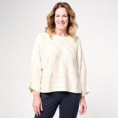 WynneLayers Shimmery Cable Sweater