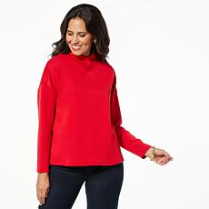 WynneLayers Smooth Operator Boxy Knit Mock-Neck Tee