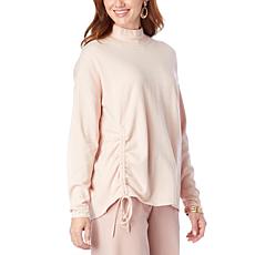 WynneLayers SoftKNIT Funnel Neck Sweater with Drawstring