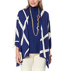 WynneLayers SoftKNIT Intarsia Poncho Cardigan