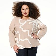 WynneLayers SoftKNIT Jacquard Chenille Printed Sweater