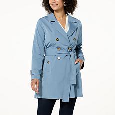 WynneLayers Trench Jacket with Chiffon Pleated Back