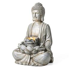 Zen-Style Meditative Buddha Fountain 28.25" H