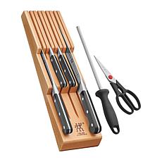 Zwilling Pro 7-Piece Block Set with Beechwood In-Drawer Knife Tray