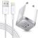 iPhone Charger Set: Wall Charger + 4 Ft Lightning Cable - Silver