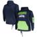 Men's Fanatics College Navy Seattle Seahawks Big & Tall Pullover Ho...