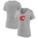 Women's Fanatics Heather Gray Calgary Flames Primary Logo Team V-Ne...