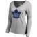 Women's Heathered Gray Toronto Maple Leafs New Primary Logo V-Neck ...