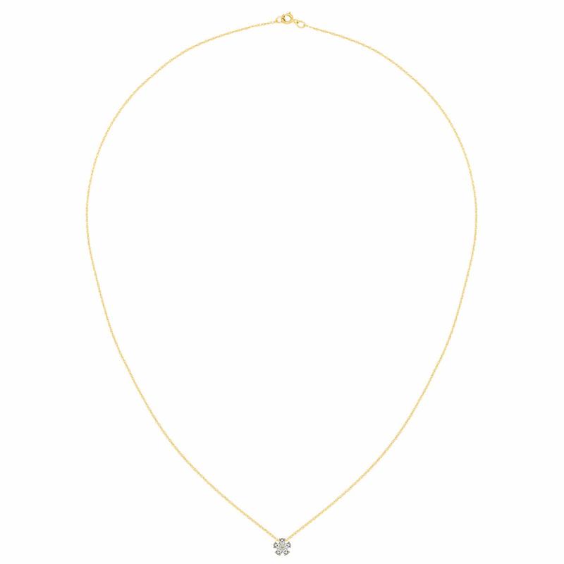 14K Gold 1.05ctw Moissanite Flower Pendant with Chain