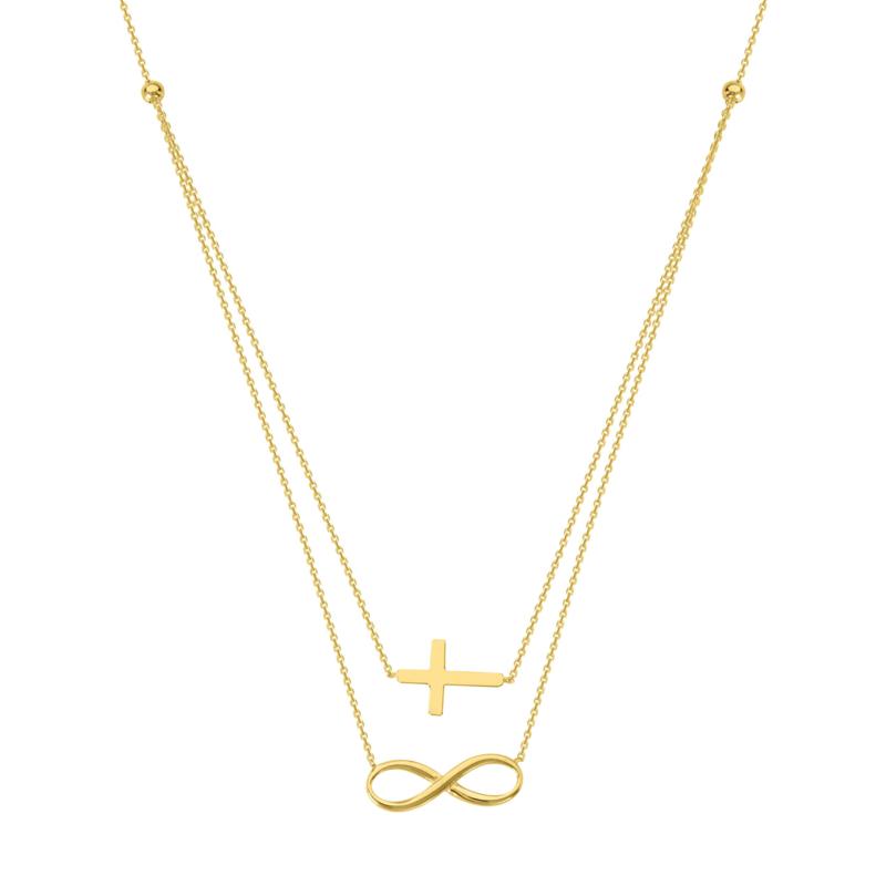 14k Gold Infinitely Faithful Layered Necklace 9782942 Hsn