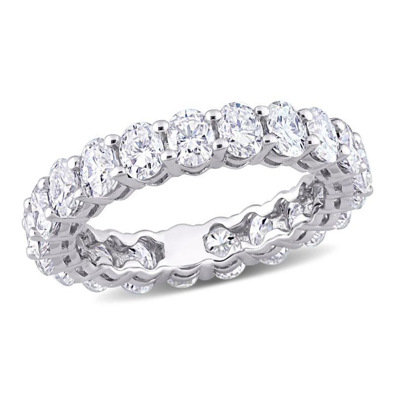 14K White Gold 5.25ctw Oval-Cut Created Moissanite Eternity Band Ring