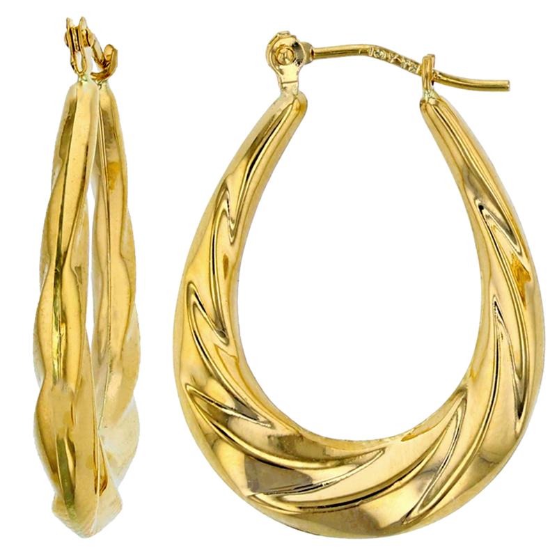14K Yellow Gold Polished Triple Oval Hoop Earrings 14K Yellow Gold Polished Triple Oval Hoop Earrings