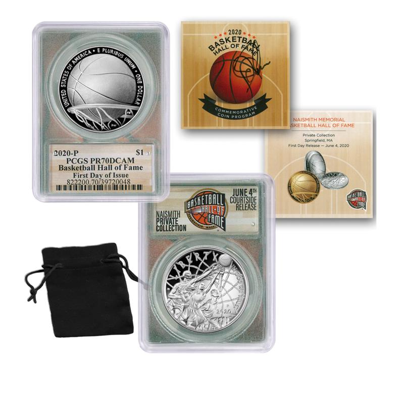 2020 PR70 DCAM PCGS FDOI Basketball Hall of Fame Silver Dollar