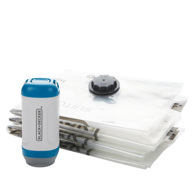 Black + Decker Handheld Travel Vacuum with 3 Space Saver Bags