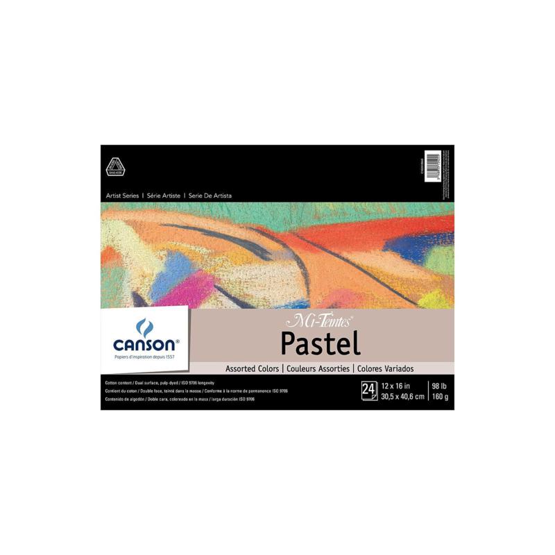 CANSON Mi-Teintes Pastel Assorted 24-Sheet Pad 12