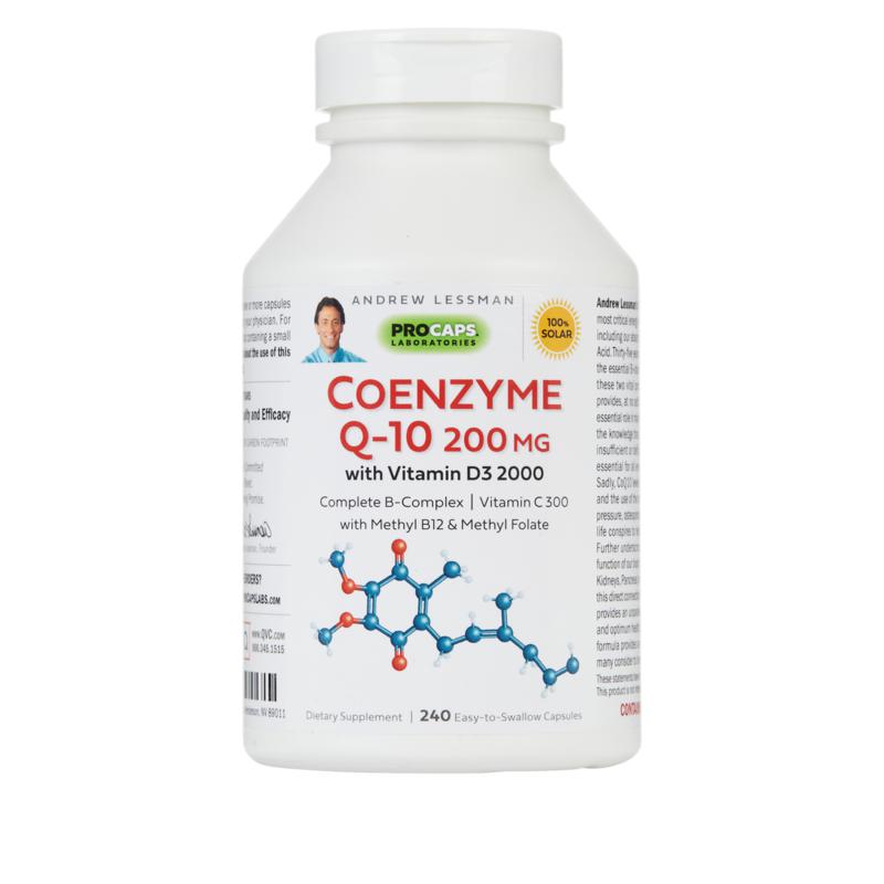 Coenzyme Q10 200 with Vitamin D3 2000 240 Capsules 9935135 HSN