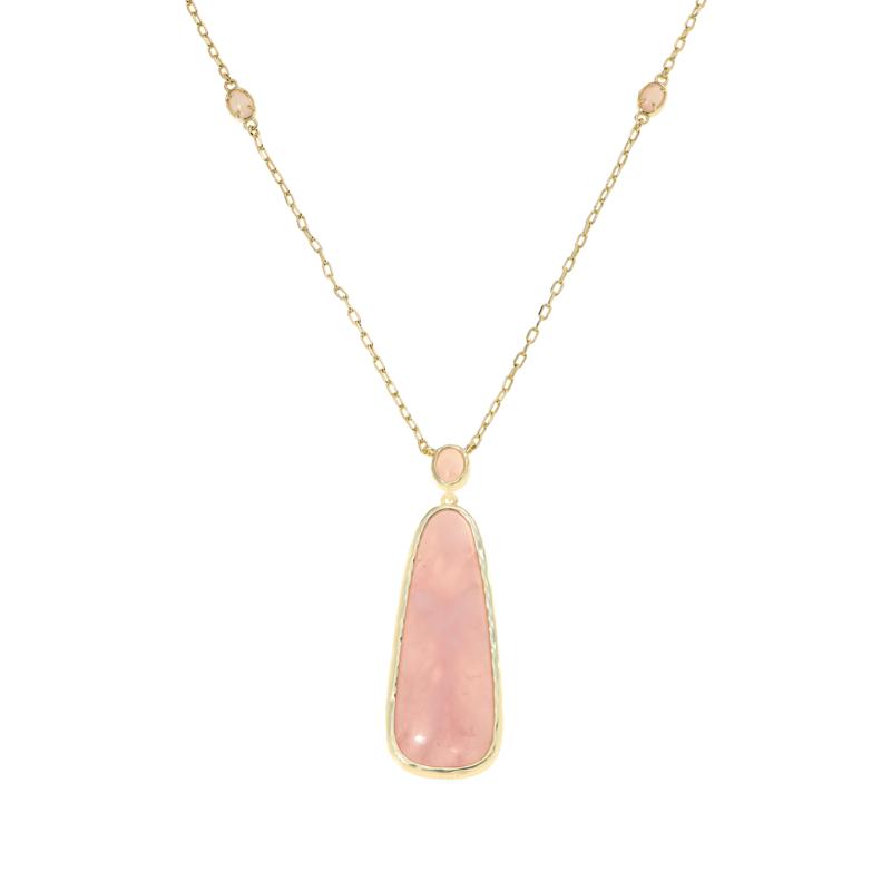 Connie Craig Carroll Jewelry Ella Gemstone Elongated Hammered Necklace