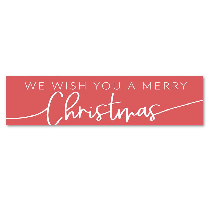 Courtside Market We Wish You a Merry Christmas 6" x 24" Wooden Panel