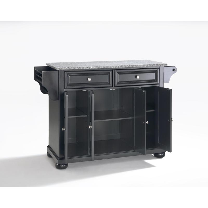 Crosley Alexandria Solid Granite Top Kitchen Island   Black   7743702