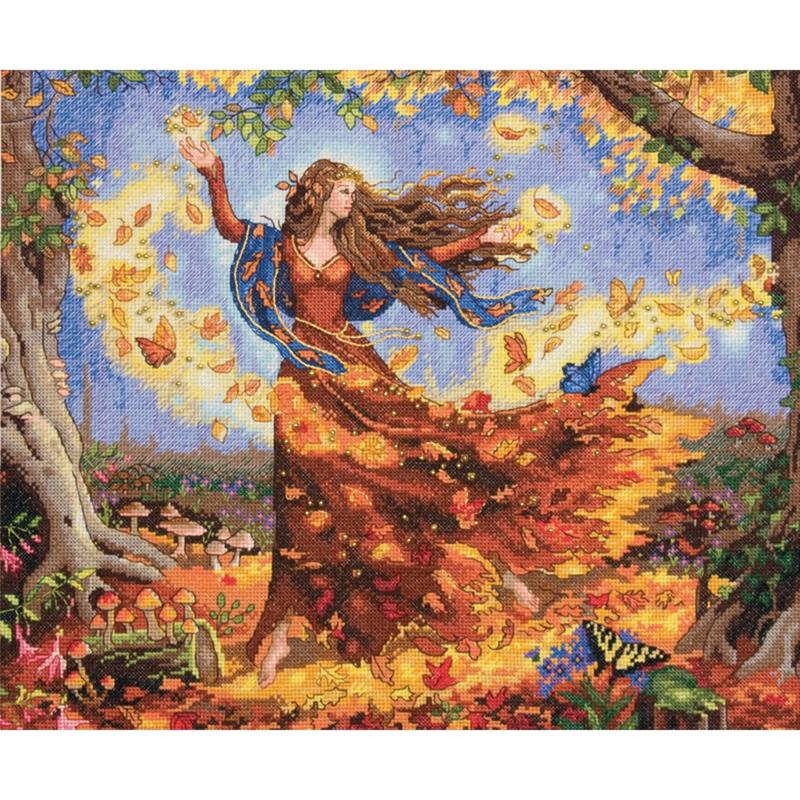 Dimensions Gold Collection Counted Cross Stitch Kit 14x12 Fall Fairy 14 Cou 6548673 Hsn