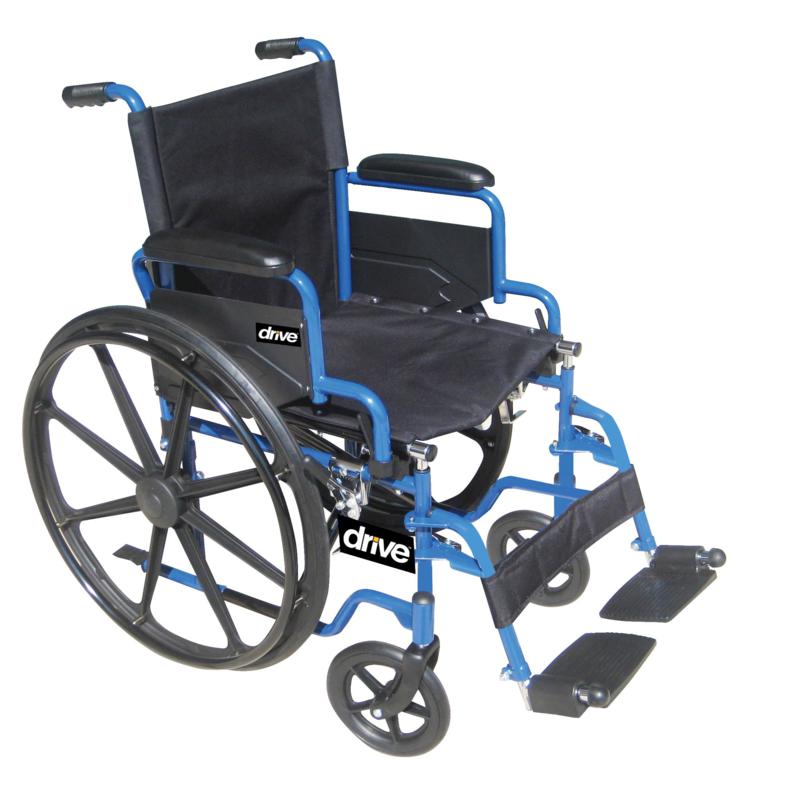 Drive Medical Blue Streak Wheelchair W Swing Away Footrests 20 Seat 9881212 Hsn