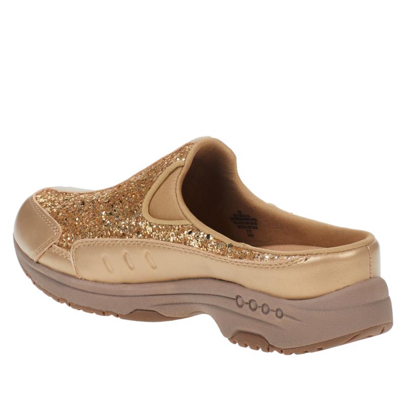 easy spirit traveltime leather glitter clog