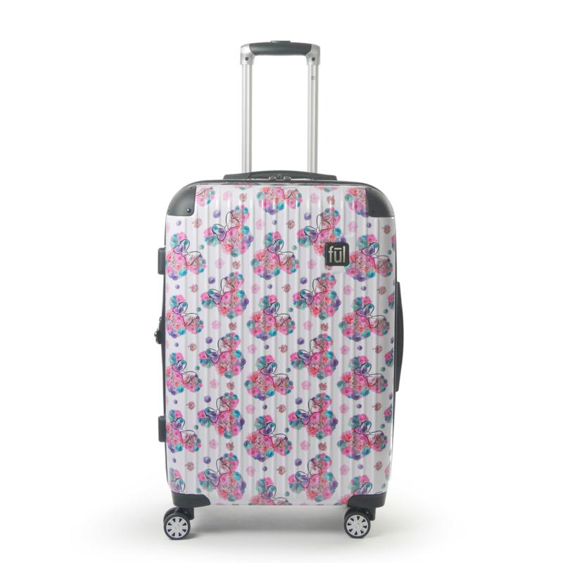 FUL Disney Minnie Mouse Floral 25" Printed Hard-sided Rolling Luggage