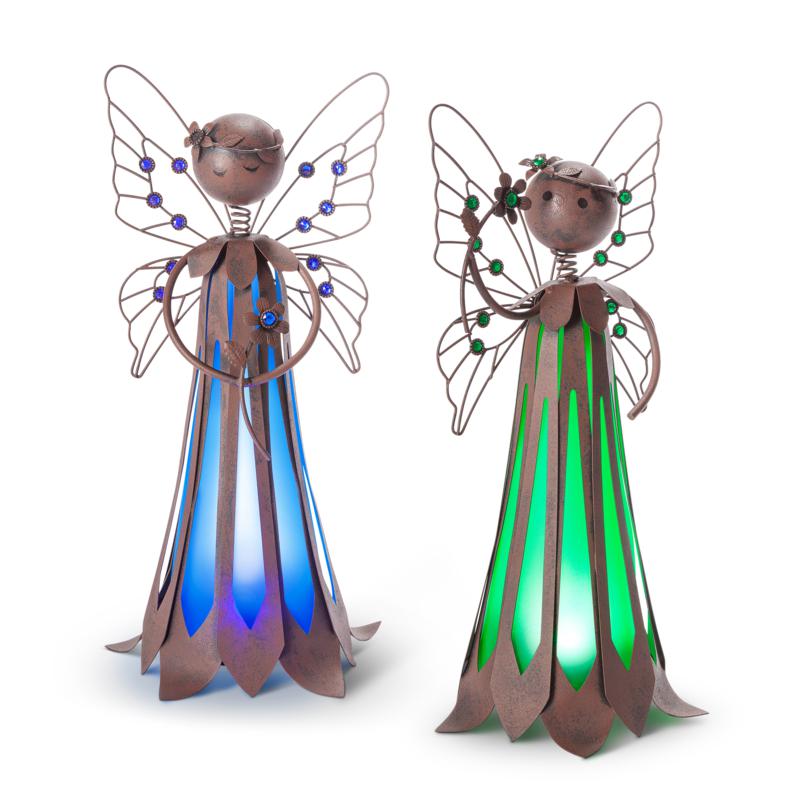 Gerson Company 15.75" Solar Lighted Garden Meadow Fairy 2-pack