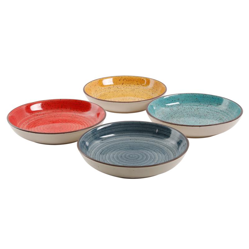 Gibson Home Color Speckle 4-piece Pasta Bowl Set