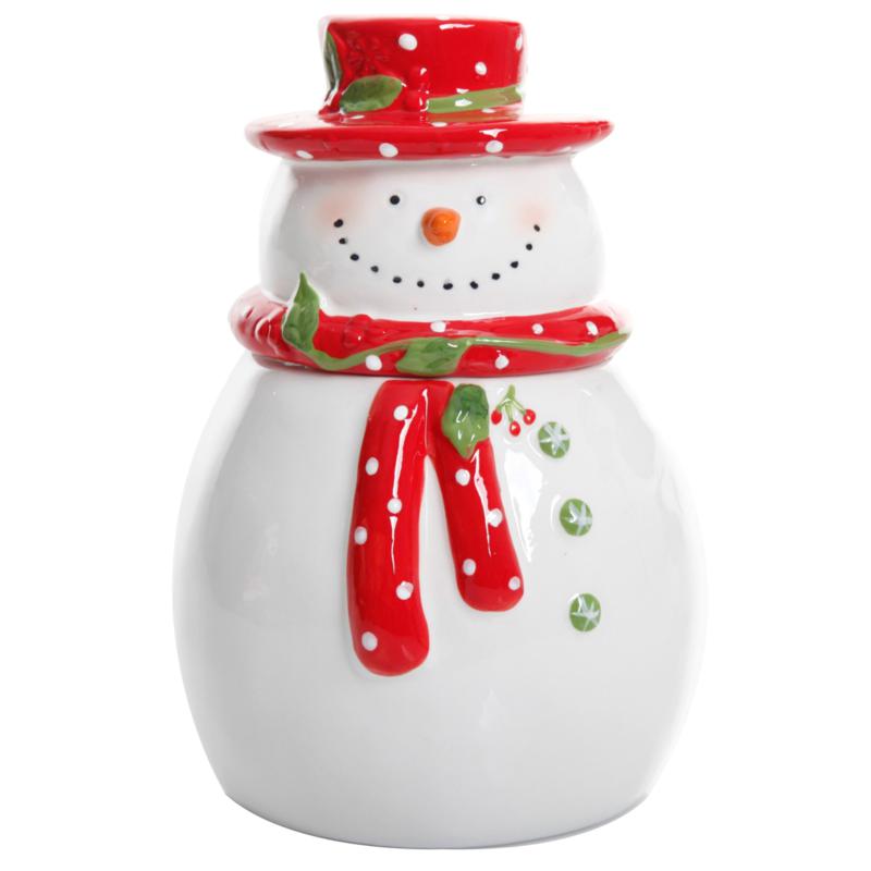 Gibson Home Holiday Cheer 7.5" Snowman Hand-Painted Cookie Jar