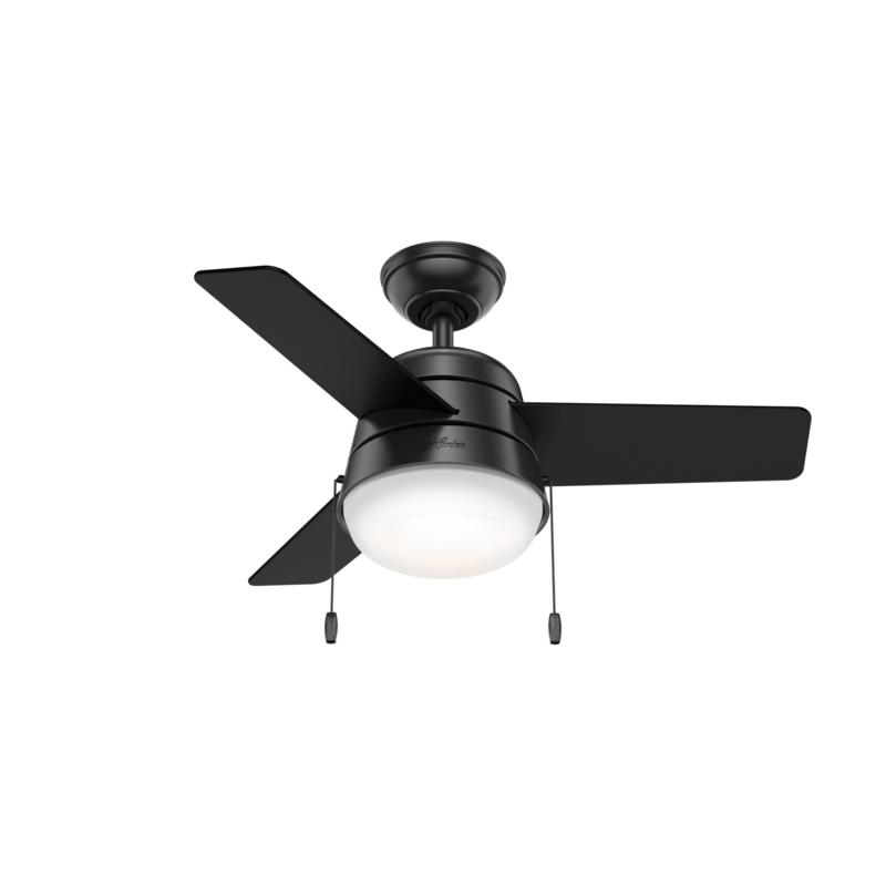 Hunter 36 Aker Matte Black Ceiling Fan With Led Light And Pull Chain 9593010 Hsn Hunter 36 Aker Matte Black Ceiling Fan, Hunter Black Ceiling Fan