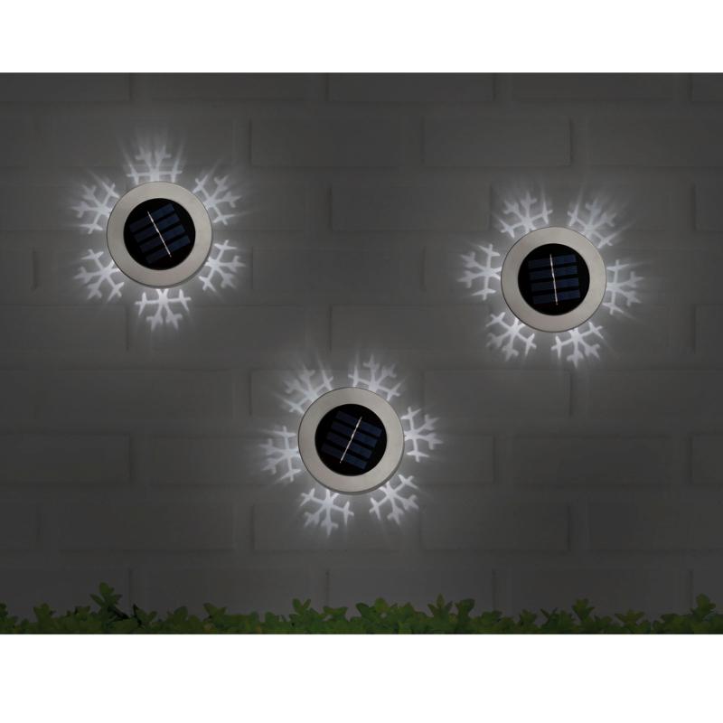 Ideaworks Set of 3 Snowflake Solar Lights