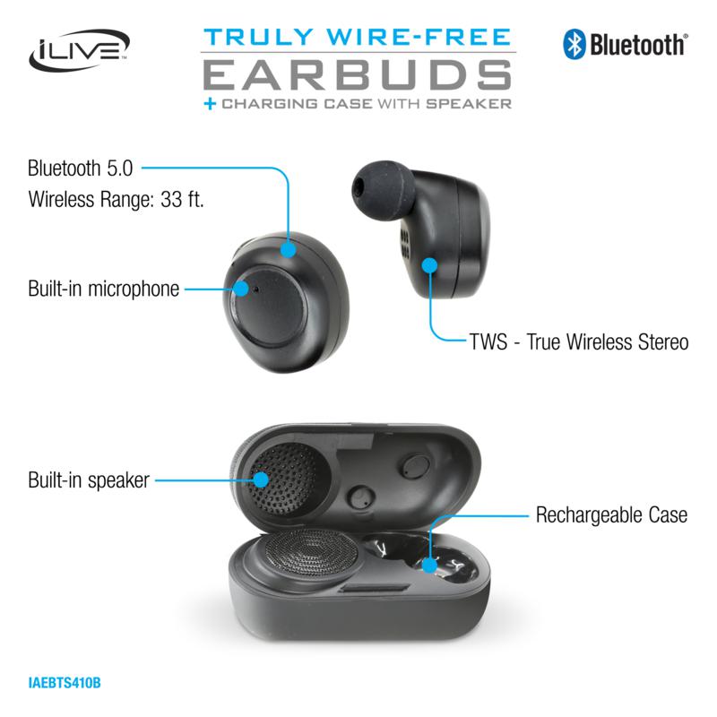 ilive truly wireless earbuds with speaker