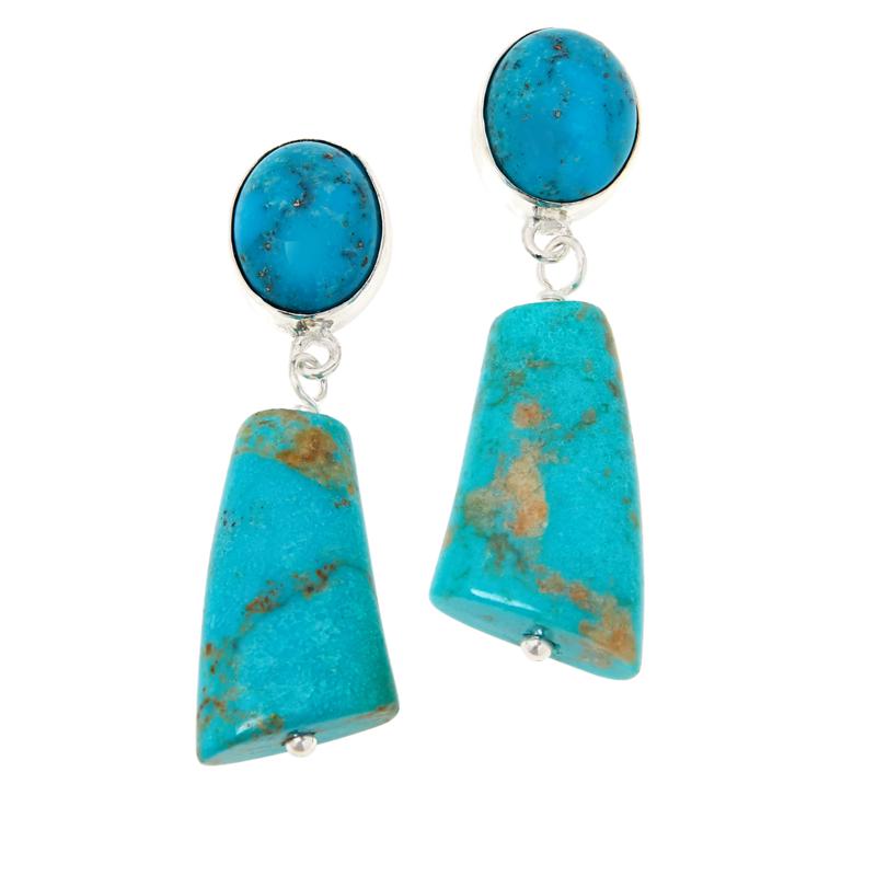Jay King Sterling Silver Maidenhair Turquoise Earrings