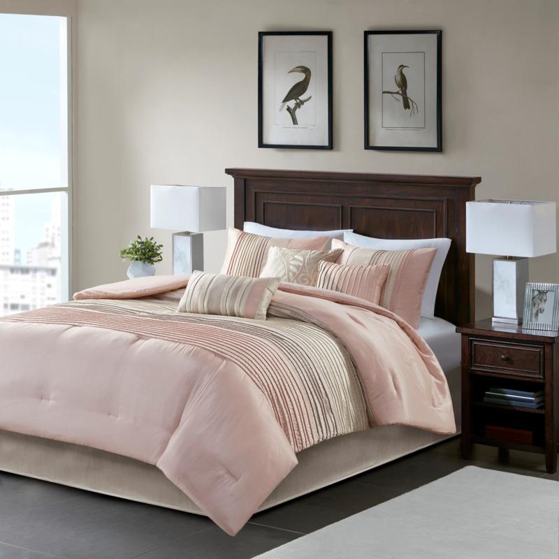 Madison Park Amherst 7 Piece Comforter Set Blush Taupe King 9811237 Hsn Madison Park Amherst 7 Piece Comforter, Madison Park Bedding Website