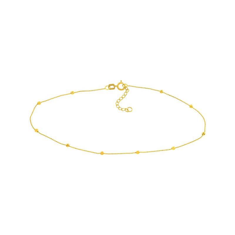 Midas Chain 14k Yellow Gold 2mm Bead Adjustable Ankle Bracelet 20181490 Hsn