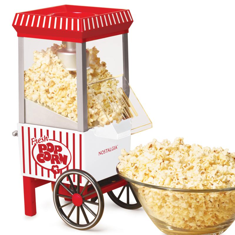 Nostalgia Old Fashioned Hot Air Popcorn Maker in Red/White