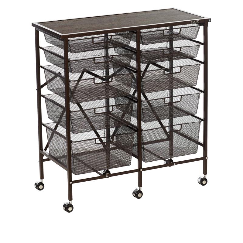 Origami 10Drawer Rolling Cart with Wood Top 8925368 HSN
