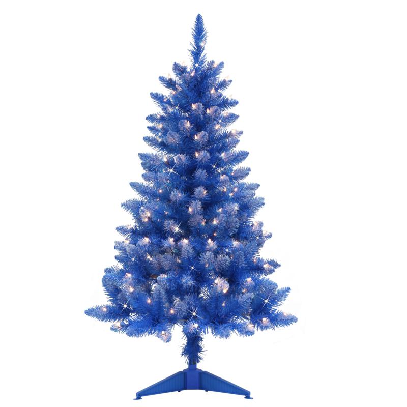 Puleo International 4' Lit Fashion Blue Pine Artificial Christmas Tree