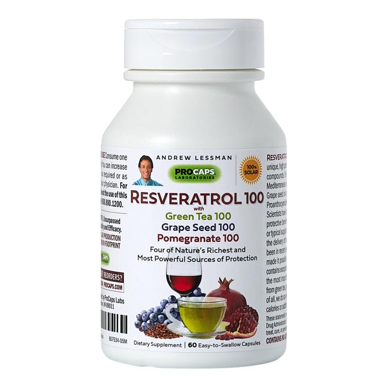 Resveratrol Green Tea Grape Seed Pomegranate   60 Capsules   7799460