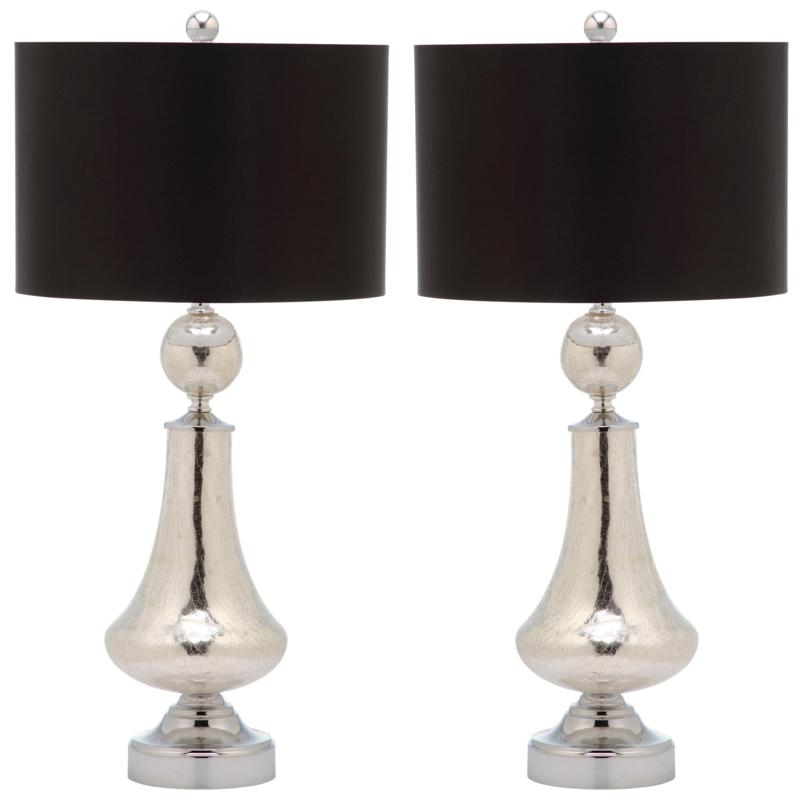 Safavieh Set of 2 Mercury Crackle Glass Table Lamps