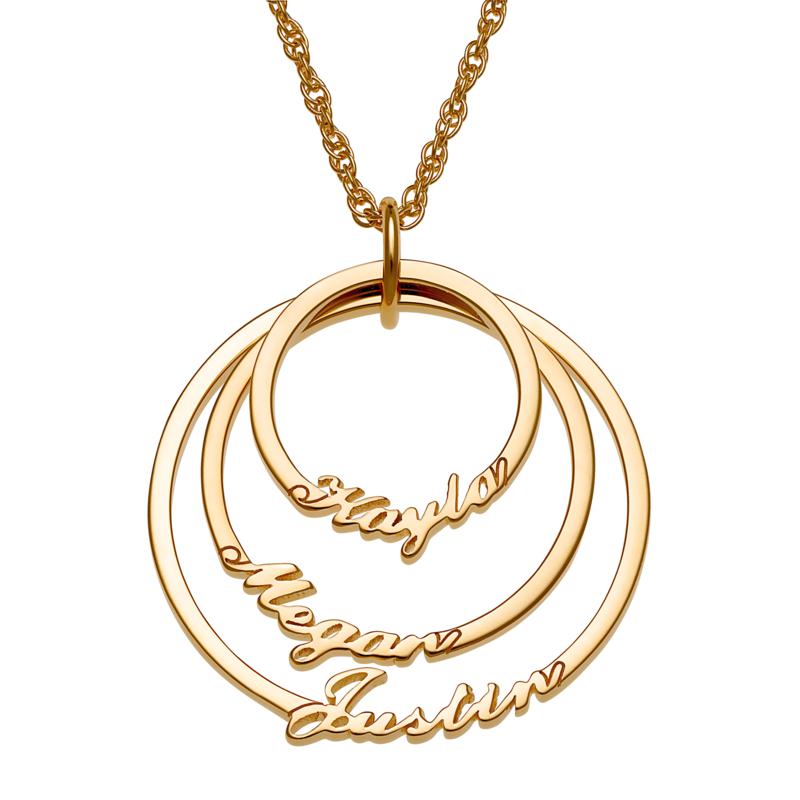 Script 3 Name Circles Necklace Hsn