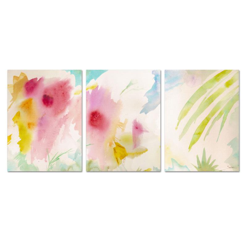 Sheila Golden 'Pink Interlude Triptych' Art Collection